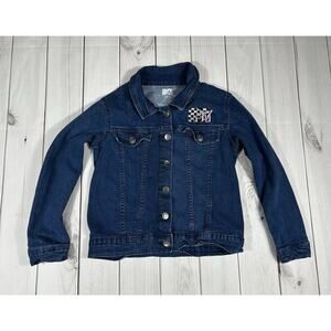 MTV Music Television Denim Jacket Girl's Large (10-12) Sewn Patch Button Down